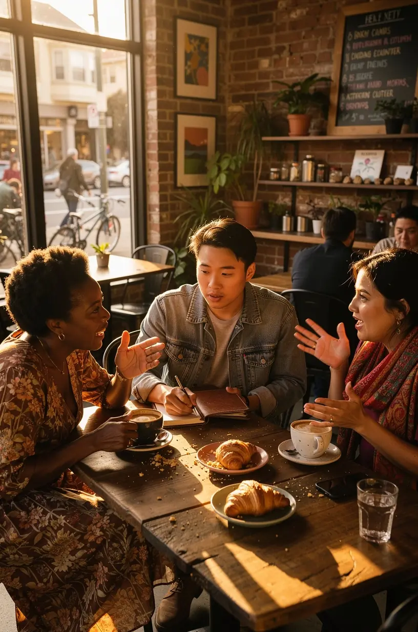 Diverse group of community members collaborating and sharing insights in a modern meeting space reflecting local expertise and real-world experiences in Canada