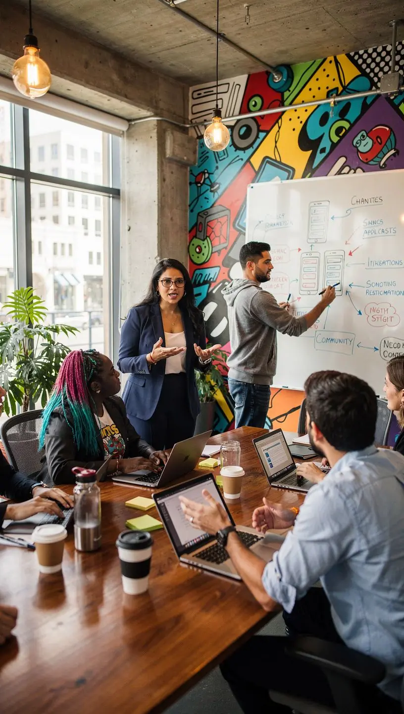 Close-up of hands typing on a laptop with a community blog homepage visible on the screen